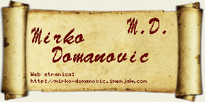 Mirko Domanović vizit kartica